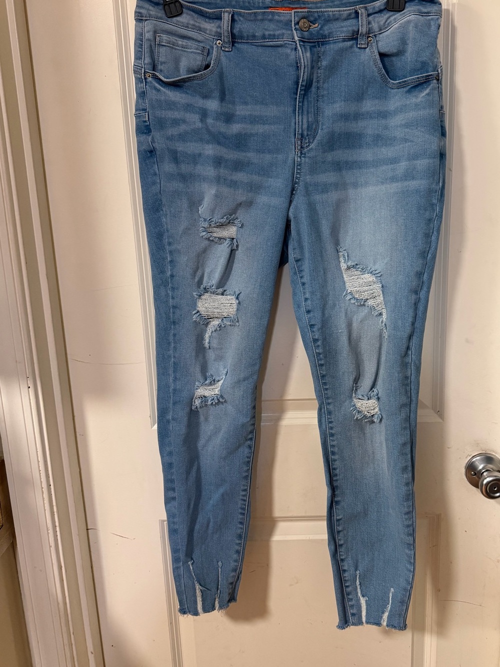 Wax Jean Light Blue Distressed Skinny Jeans